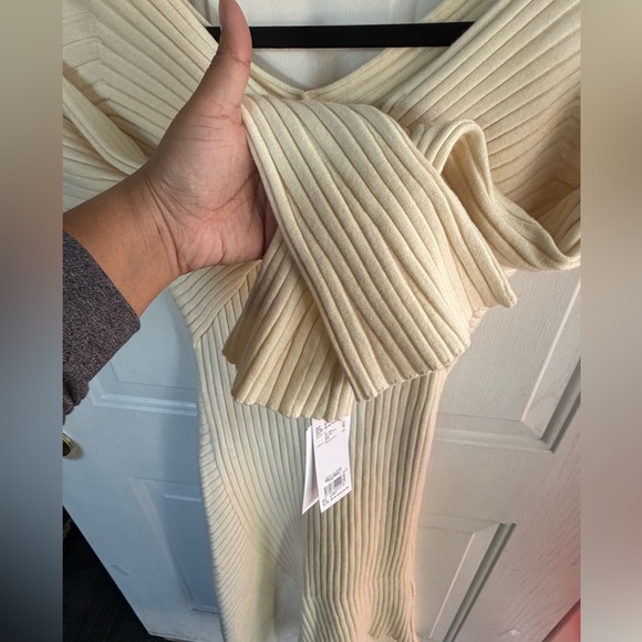 NWT FRAY I.D Ribbed Knit Dress Ivory SIZE (Fits S/M) - Picture 6 of 14